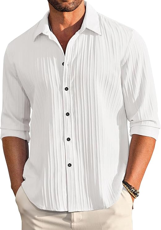 Licra fabric Regular Boy’s Lenin Shirt In White