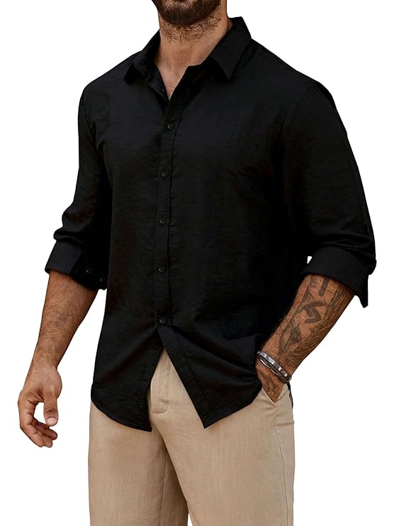 Nexa Flair Black Lenin Shirt For Boy’s