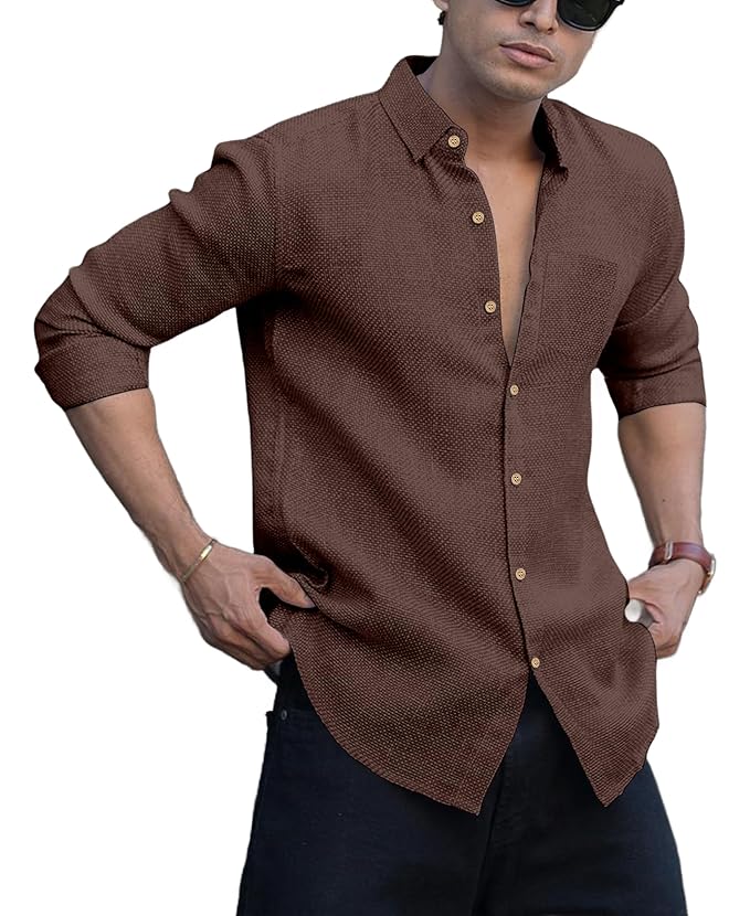 Nexa Flair Regular Maroon Lenin Shirt