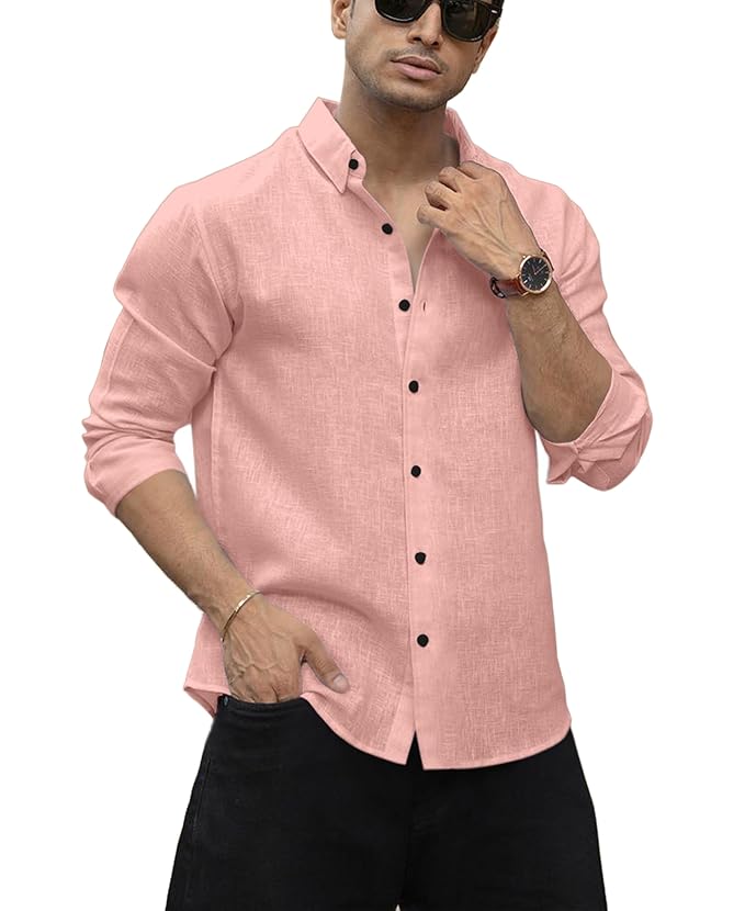 Nexa Flair Solid Light Pink Regular Shirt